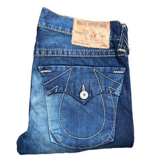 True Religion Jeans Size 33 BILLY BIG T Blue - Picture 1 of 9